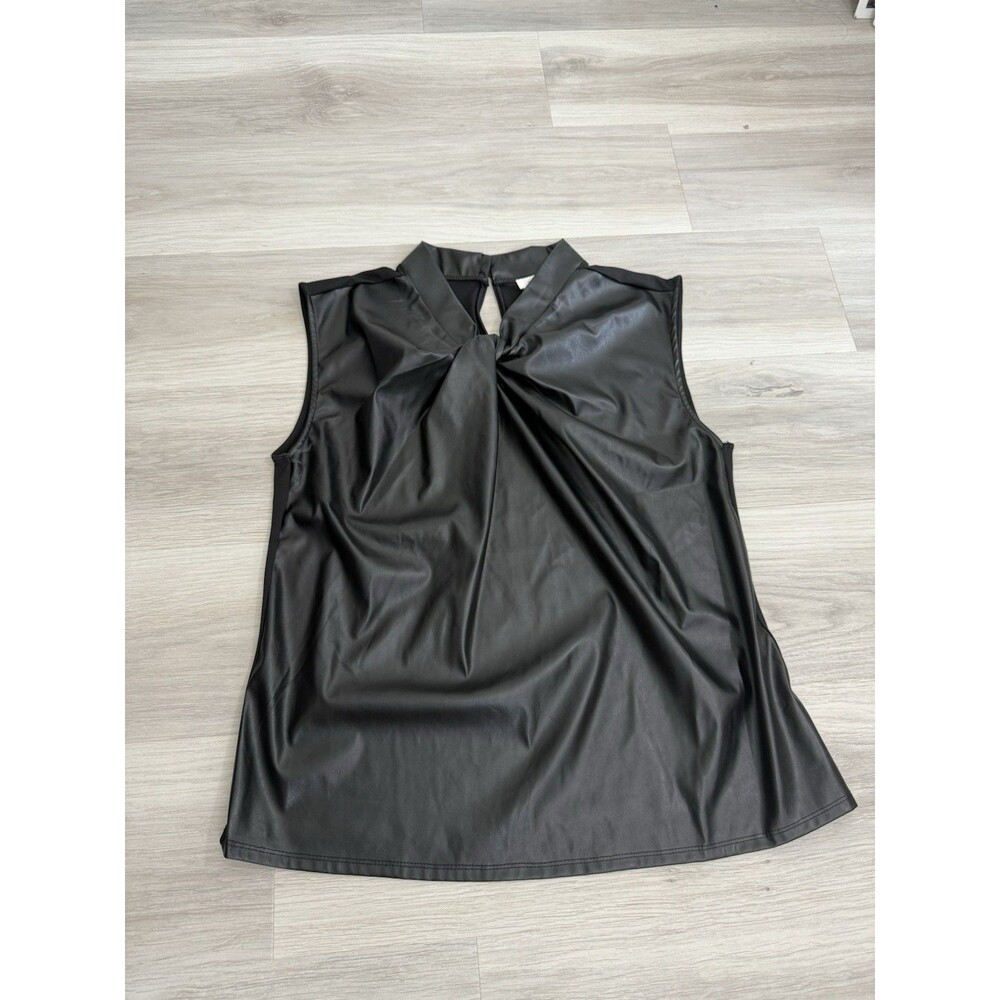 ZOE & Leelo Black Blouse with Cut Out Tie Front size 1X